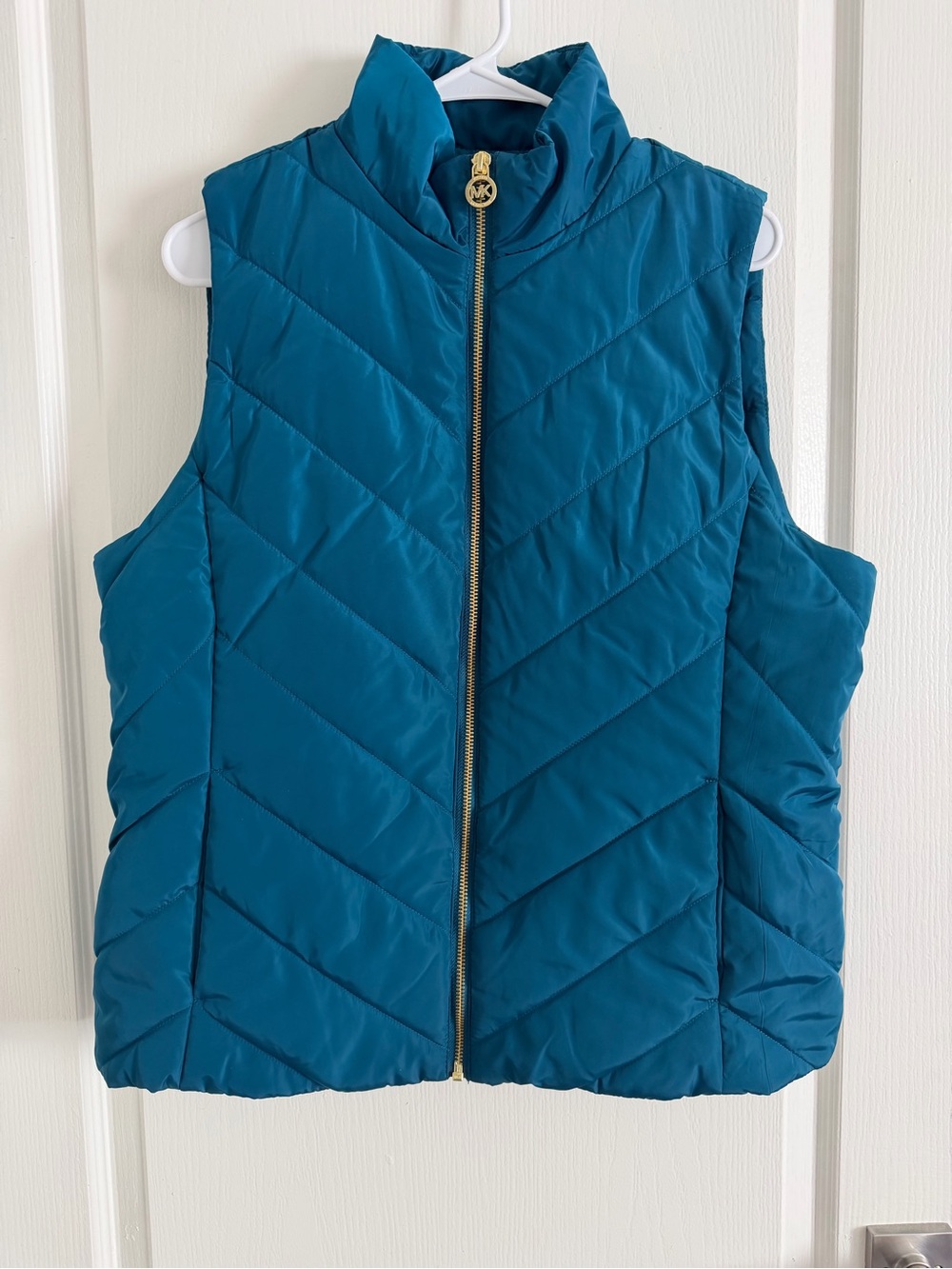 Teal blue Quilted Puffer Vest - Women's Sleeveless Coat